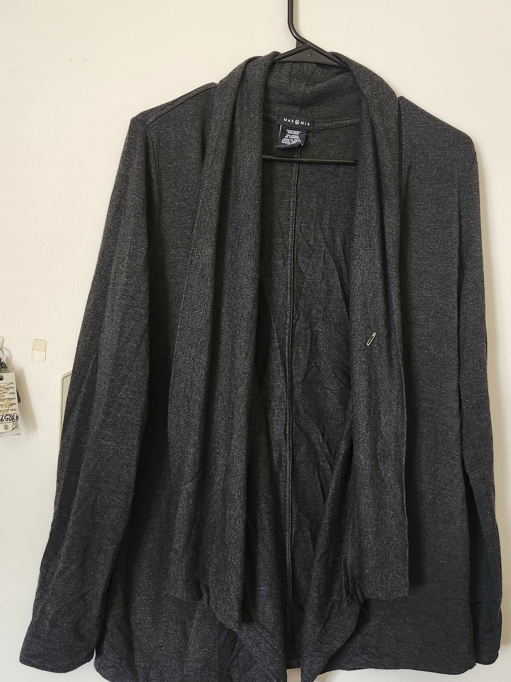 Women Charcoal Open-Front Cardigan Sweater